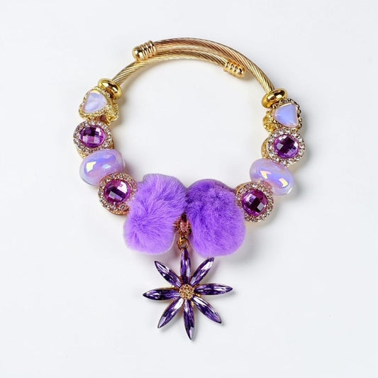 Purple Pom Bracelet