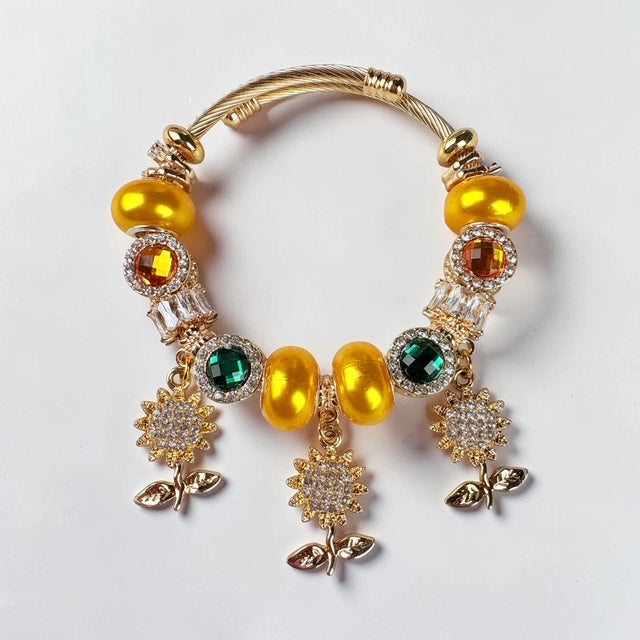 🌻 Sun-Kissed Sunflower Sparkle Bracelet
