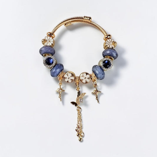 Navy Bloom Butterfly Bracelet