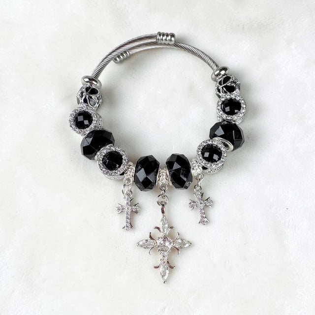 Midnight Grace Cross Bracelet