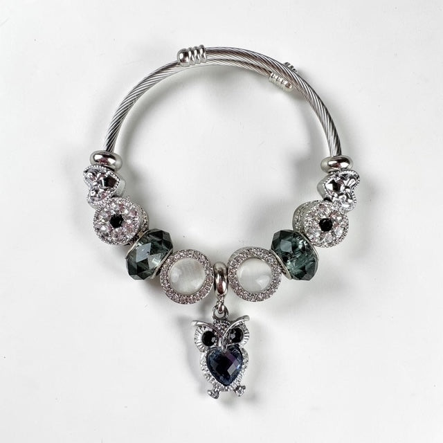 Midnight Wisdom Owl Bracelet